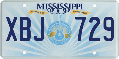 MS license plate XBJ729