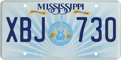MS license plate XBJ730