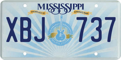 MS license plate XBJ737