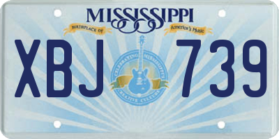 MS license plate XBJ739