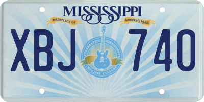 MS license plate XBJ740