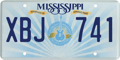 MS license plate XBJ741