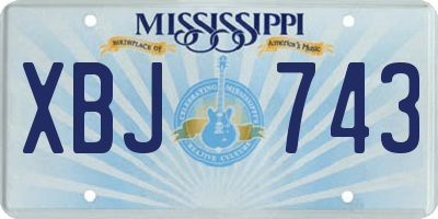 MS license plate XBJ743