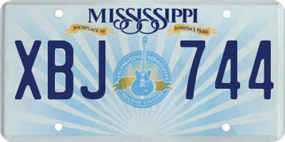MS license plate XBJ744