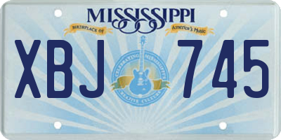 MS license plate XBJ745