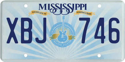 MS license plate XBJ746