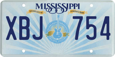 MS license plate XBJ754