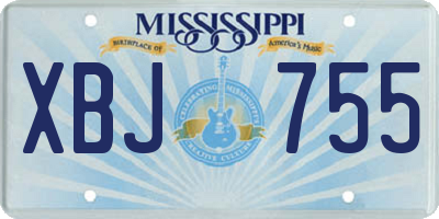 MS license plate XBJ755