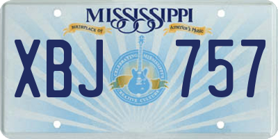 MS license plate XBJ757