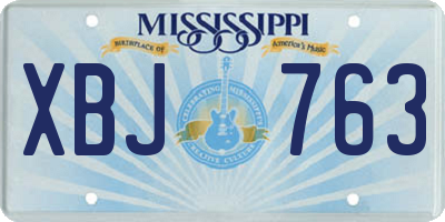 MS license plate XBJ763