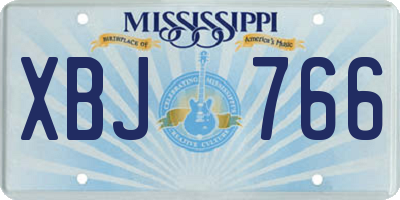MS license plate XBJ766