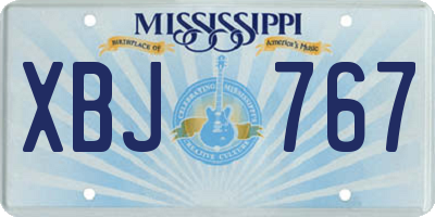MS license plate XBJ767