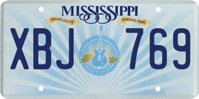 MS license plate XBJ769