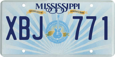 MS license plate XBJ771