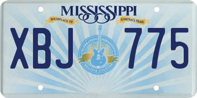 MS license plate XBJ775