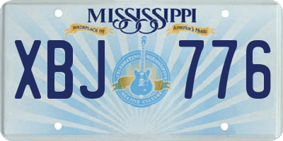MS license plate XBJ776