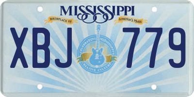 MS license plate XBJ779
