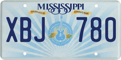 MS license plate XBJ780