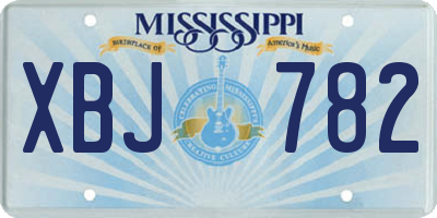 MS license plate XBJ782