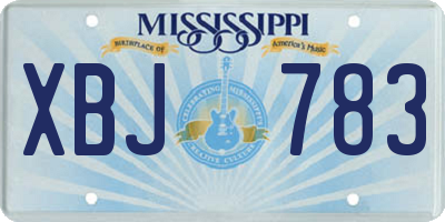 MS license plate XBJ783