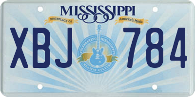 MS license plate XBJ784