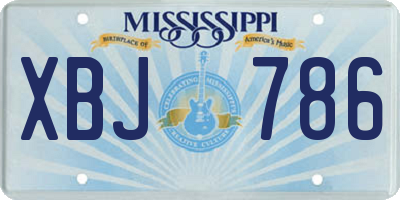 MS license plate XBJ786