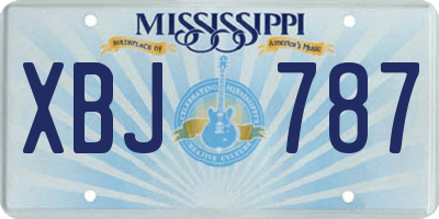 MS license plate XBJ787