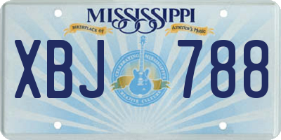 MS license plate XBJ788
