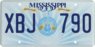 MS license plate XBJ790