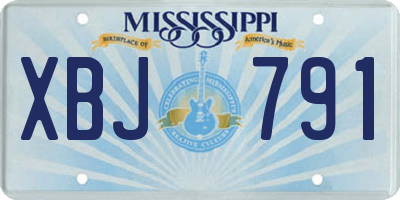 MS license plate XBJ791