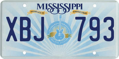 MS license plate XBJ793
