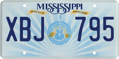 MS license plate XBJ795