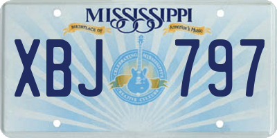 MS license plate XBJ797
