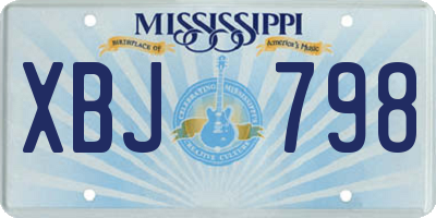 MS license plate XBJ798
