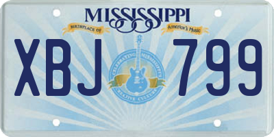 MS license plate XBJ799
