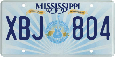 MS license plate XBJ804