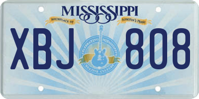 MS license plate XBJ808