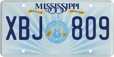 MS license plate XBJ809
