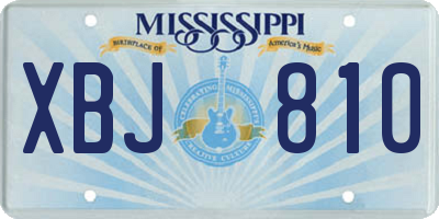 MS license plate XBJ810
