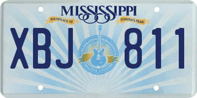 MS license plate XBJ811