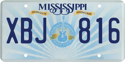 MS license plate XBJ816