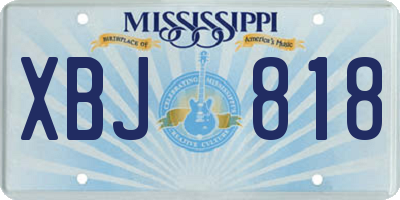 MS license plate XBJ818