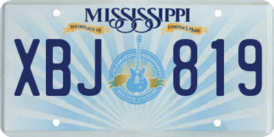 MS license plate XBJ819