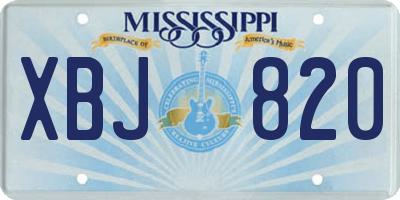 MS license plate XBJ820