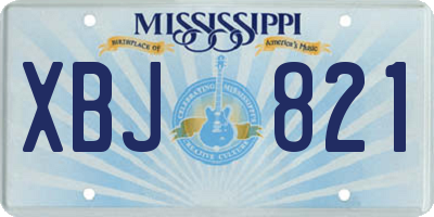 MS license plate XBJ821