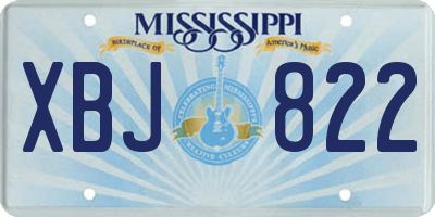 MS license plate XBJ822