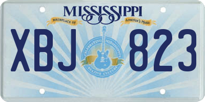 MS license plate XBJ823