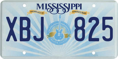 MS license plate XBJ825