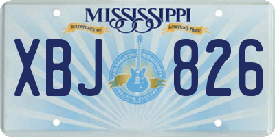 MS license plate XBJ826
