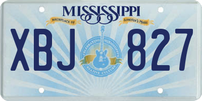 MS license plate XBJ827